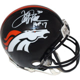 Terrell Davis Signed Denver Broncos VSR4 HOF Mini Helmet Beckett 42228