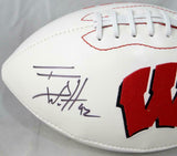 TJ Watt Autographed Wisconsin Badgers Logo Football -JSA W Auth