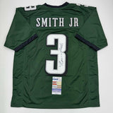 Autographed/Signed Nolan Smith Jr. Philadelphia Green Football Jersey JSA COA