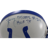 Lenny Moore Signed Colts VSR4 Authentic Mini Helmet HOF AS IS Beckett 44266