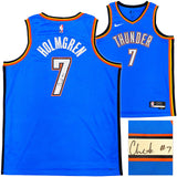 THUNDER CHET HOLMGREN AUTOGRAPHED NIKE SWINGMAN ICON JERSEY 52 BECKETT 234060