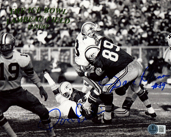 Dave Robinson & Don Perkins Signed Green Bay Packers 8x10 Photo BAS 47902