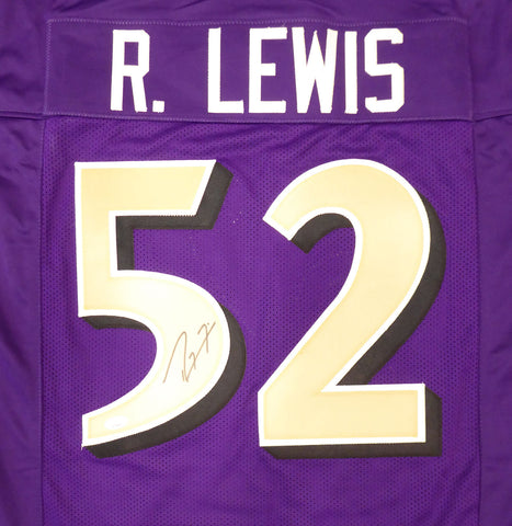 BALTIMORE RAVENS RAY LEWIS AUTOGRAPHED SIGNED PURPLE JERSEY JSA STOCK #193495