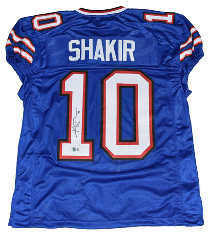 KHALIL SHAKIR AUTOGRAPHED BUFFALO BILLS #10 BLUE GAME CUT JERSEY BECKETT