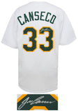 Jose Canseco (ATHLETICS) Signed White Custom Baseball Jersey - (SCHWARTZ COA)