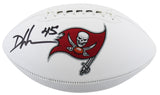 Buccaneers Devin White Signed White Panel Logo Football W/ Case BAS Witnessed