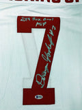 Dwayne Haskins Signed Ohio State Buckeyes White Jersey W/2019 Rose Bowl MVP BAS