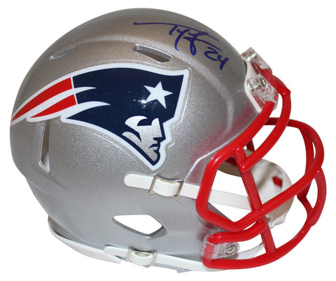 Ty Law Autographed New England Patriots Speed Mini Helmet Beckett 35574