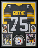 FRAMED PITTSBURGH STEELERS MEAN JOE GREENE AUTOGRAPHED JERSEY JSA COA