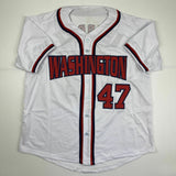 Autographed/Signed HOWIE KENDRICK Washington White Baseball Jersey JSA COA Auto