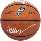 VICTOR WEMBANYAMA AUTOGRAPHED COMPOSITE LEATHER SPURS BASKETBALL FANATICS 230015