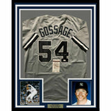 FRAMED Autographed/Signed GOOSE GOSSAGE 33x42 New York Grey Jersey JSA COA Auto