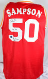 Ralph Sampson Autographed Red Pro Style Jersey w/ROY and All Star- Prova *Black