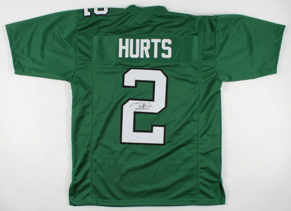 JALEN HURTS autographed signed EAGLES green jersey JSA coa