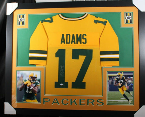 DAVANTE ADAMS (Packers c rush SKYLINE) Signed Autographed Framed Jersey Beckett