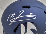 MAC JONES AUTOGRAPHED PATRIOTS AMP BLUE FULL SIZE HELMET BECKETT WITNESS 206519