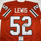 Autographed/Signed Ray Lewis Miami Orange College Jersey Beckett BAS COA