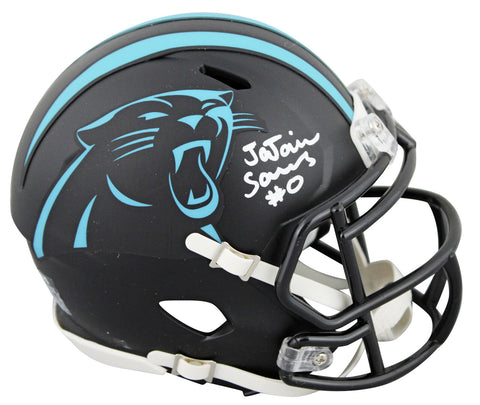 Panthers Ja'Tavion Sanders Signed 2022 On-Field Alt Speed Mini Helmet BAS Wit