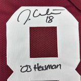 Framed Autographed/Signed Jason White 33x42 03 HT Oklahoma Maroon Jersey JSA COA
