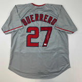 Autographed/Signed Vladimir Vlad Guerrero Los Angeles LA Grey Jersey Beckett COA