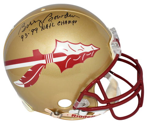 BOBBY BOWDEN SIGNED FLORIDA STATE SEMINOLES AUTHENTIC HELMET W/ 93 99 CHAMPS