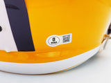 ODELL BECKHAM JR. AUTOGRAPHED LSU YELLOW FULL SIZE HELMET BECKETT WITNESS 235086