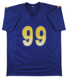 Aaron Donald Authentic Signed Blue Pro Style Jersey BAS Witnessed