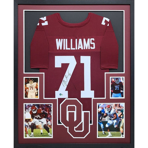 Trent Williams Autographed Signed Framed Oklahoma Jersey BECKETT