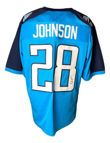 Chris Johnson Tennessee Signed Blue Football Jersey JSA ITP