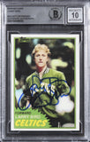 Celtics Larry Bird Signed 1981 Topps #4 Reprint Card Auto 10! BAS Slabbed