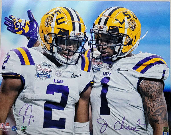 Ja'Marr Chase & Justin Jefferson Signed LSU Tigers 16x20 Photo Beckett Witnessed