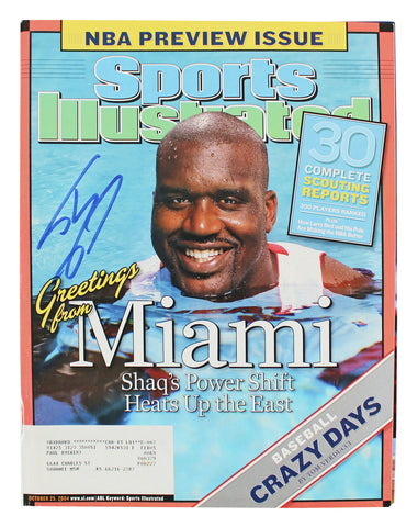 Heat Shaquille O'Neal Signed 2004 Sports Illustrated Magazine BAS Witnessed