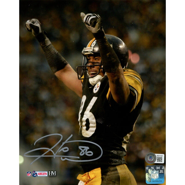 Hines Ward Autographed/Signed Pittsburgh Steelers 8x10 Photo Beckett 47686