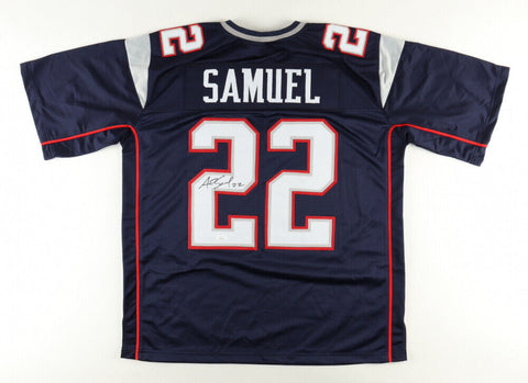 Asante Samuel Sr. Signed New England Jersey (JSA COA) Patriots 2xSuper Bowl DB