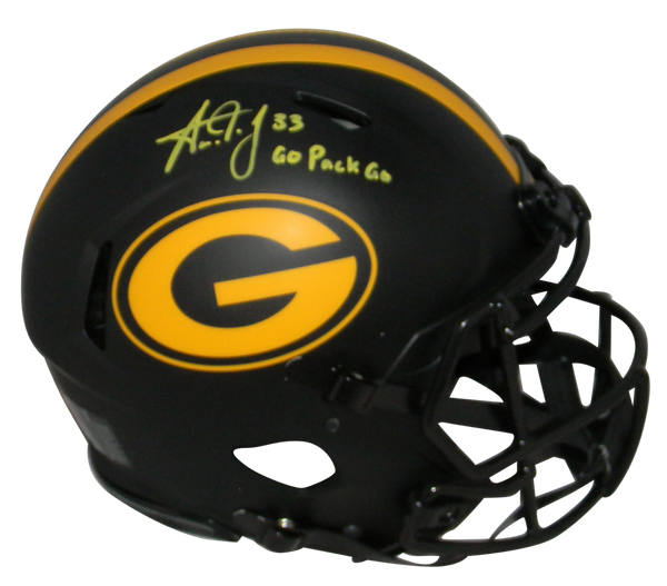 AARON JONES SIGNED GREEN BAY PACKERS ECLIPSE FULL SIZE SPEED AUTHENTIC HELMET