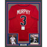 Framed Autographed/Signed Dale Murphy 35x39 Atlanta Red Jersey PSA COA #2