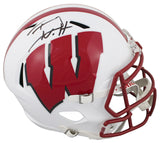 Wisconsin T.J. Watt Signed Full Size Speed Rep Helmet W/ Case BAS Witnessed