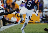 Derrius Guice Autographed LSU 8x10 Avoiding Tackle Photo - JSA W Auth *Black