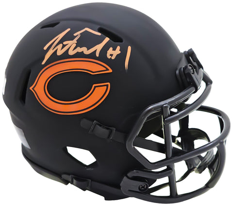 JUSTIN FIELDS AUTOGRAPHED BEARS ECLIPSE BLACK SPEED MINI HELMET BECKETT 220594