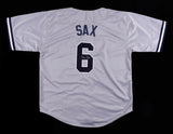 Steve Sax Signed New York Yankees Jersey (Sax Player Holo) 1982 Rookie o/t Year