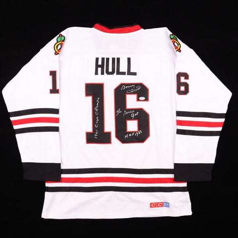 Bobby Hull Signed Chicago Blackhawks CCM Jersey 3xInscibed (PSA COA)