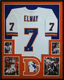 CUSTOM FRAMED DENVER BRONCOS JOHN ELWAY AUTOGRAPHED SIGNED JERSEY JSA COA