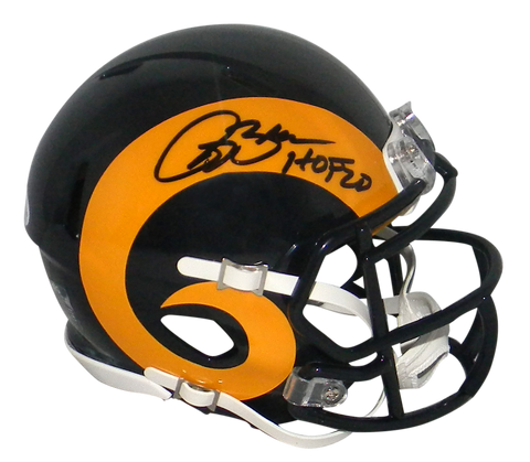 ISAAC BRUCE AUTOGRAPHED ST LOUIS RAMS SPEED MINI HELMET BECKETT W/ HOF 20