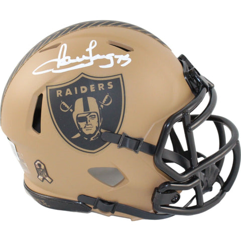 Howie Long Signed Las Vegas Raiders 22 Salute Mini Helmet Beckett 43966