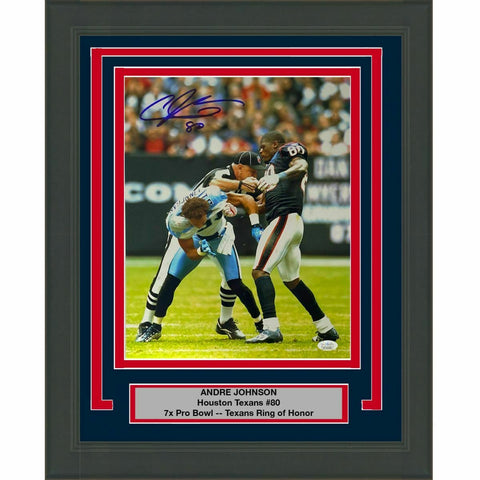 FRAMED Autographed/Signed ANDRE JOHNSON Houston Texans 11x14 Photo JSA COA #3