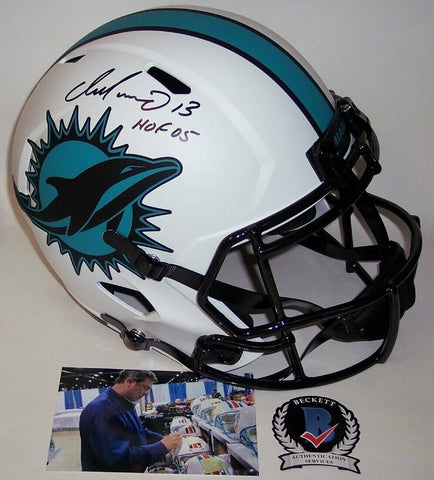 DAN MARINO SIGNED RIDDELL DOLPHINS LUNAR ECLIPSE SPEED FULL SIZE HELMET HOF BAS