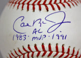 Cal Ripken Jr AL MVP Autographed Rawlings OML Baseball- JSA W Authenticated