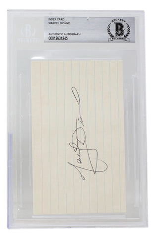 Marcel Dionne Signed Slabbed Los Angeles Kings Index Card BAS