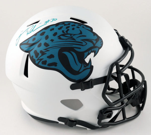 JAMES ROBINSON SIGNED JACKSONVILLE JAGUARS LUNAR FULL SIZE HELMET BECKETT