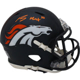 Bo Nix Autographed/Signed Denver Broncos 2024 Speed Mini Helmet Beckett 47536